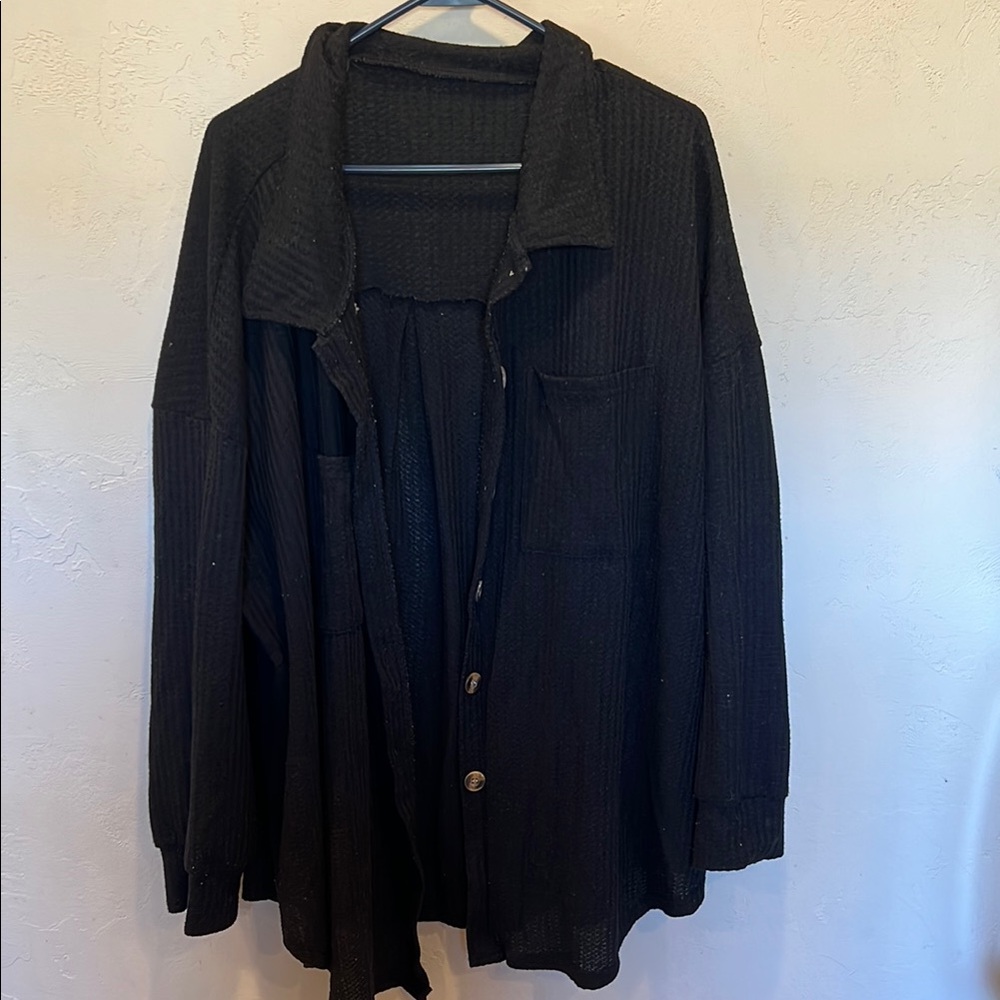 Black Button-Up Cardigan